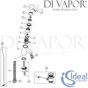 Ideal Standard Retail Basin Mixer Tap Spare Parts - IDL DV 229